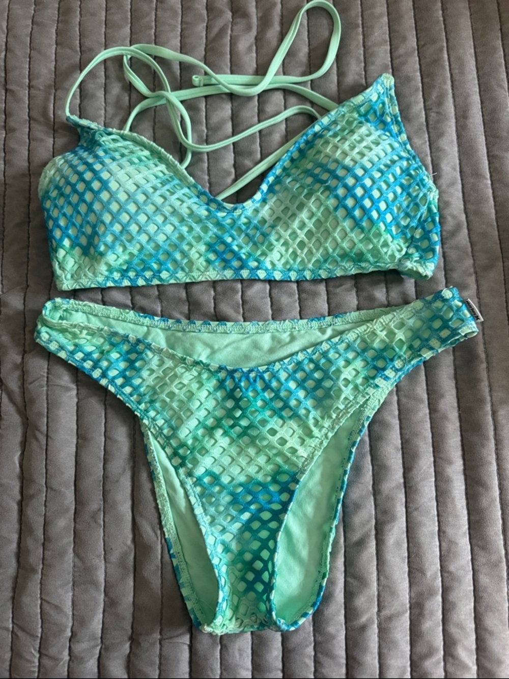Hurley Mint Aqua Lattice Two-Piece Bikini
